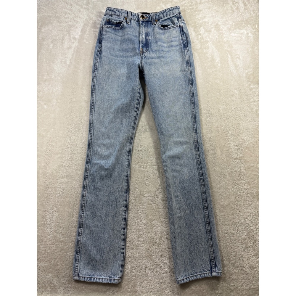 Khaite Womens Daria Slim Fit Straight Leg Blue Jeans 26 Meas: 25x31.5